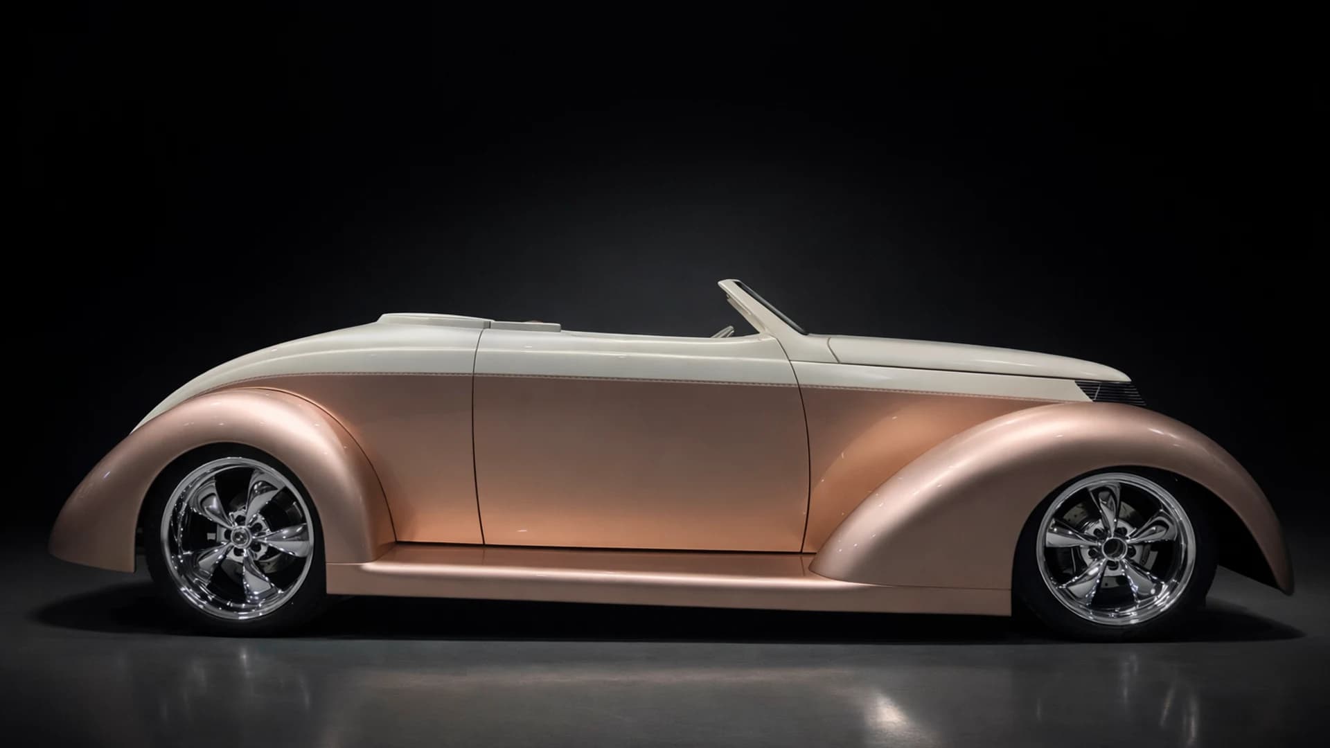 1937 Ford Roadster Kangus Mauve rose metallic custom body and paint by BCAutowerx Mountain Home ID